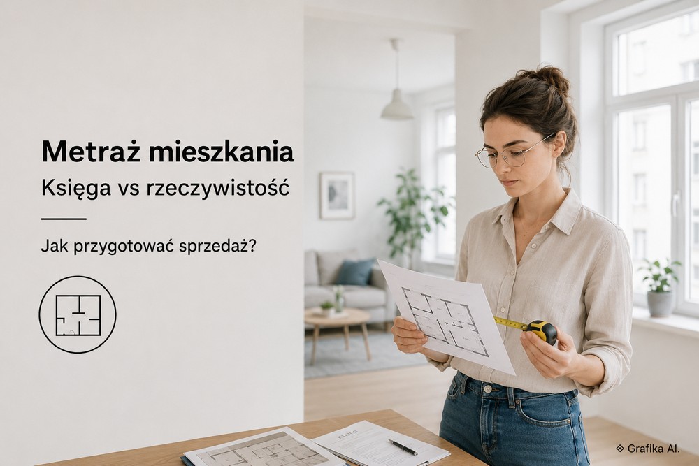 Sprzedaż mieszkania, gdy metraż w księdze wieczystej różni się od rzeczywistego – jak przygotować ofertę i dokumenty?